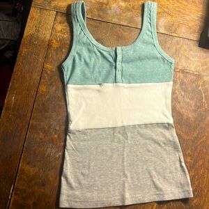 Classy women’s green, gray and white tank top Size XS